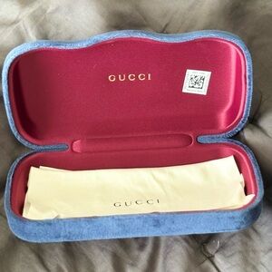 Gucci Red and Blue Glasses Case